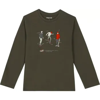 Chlapecké tričko Chlapecké triko dlouhý rukáv Mayoral 4020-53 hnědé velikost 110