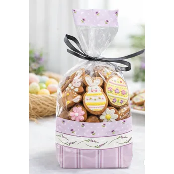 Krabice na pečivo Levandulové celofánové sáčky 11×21 cm (10 ks) | Sáčky na cukroví a pralinky