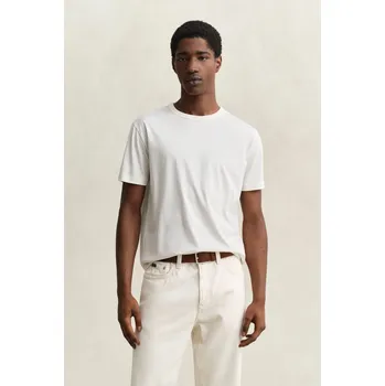 Pánské oblečení TRIČKO GANT PIMA T-SHIRT EGGSHELL