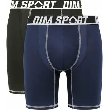 Boxerky DIM Pánské Sada dvou pánských sportovních boxerek v černé a tmavě modré barvě DIM SPORT LONG BOXER 2x Černá XL (2661760)