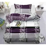 Bavlissimo 2-dílné povlečení ornamenty bavlna/mikrovlákno fialová šedá 140x200 na jednu postel 120392571