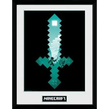 Plakát Zarámovaný plakát Minecraft - Diamantový meč