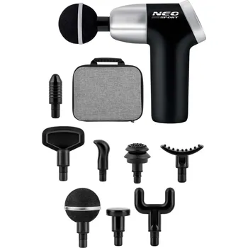 Masážní přístroj Neo-Sport NS-500 Masážní pistole, 8 nástavců, 2000 mAh, černá