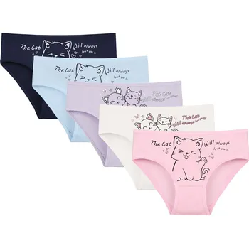 Dámské spodní prádlo DONELLA Dívčí kalhotky Donella 5 ks – 4171PB186 s milým dívčím motivem | Bavlněné - 146/152