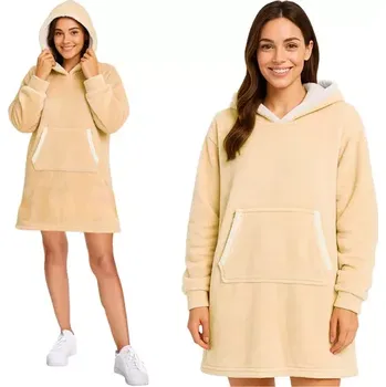 Bytový textil Velká oversize mikina – béžová deka
