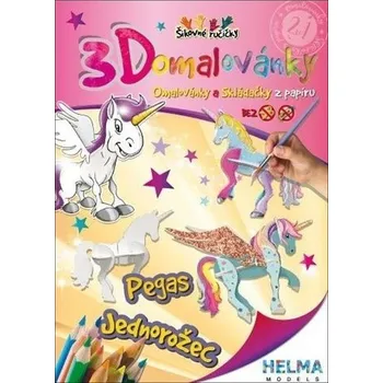 omalovánky 3D omalovánky Pegas, jednorožec