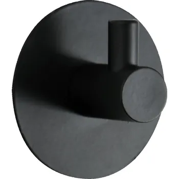 Držák na ručník SPIRELLA Spirella kulatý samolepící háček METI, černá ocel, průměr 50 mm, 10.21500