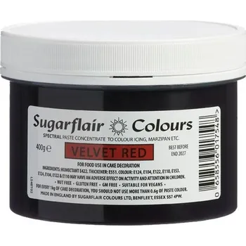 Potravinářské barvivo Sugarflair Sugarflair paste colour - gelová barva Red Velvet XXL - červená - 400g