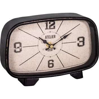 Hodiny Antic Line Retro stolní hodiny v černé barvě s patinou