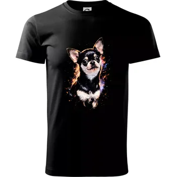 Pánské tričko Obrázek polotón Čivava bílo černá - Triko extra velké (5-8XL) - 6XL ( Černá )