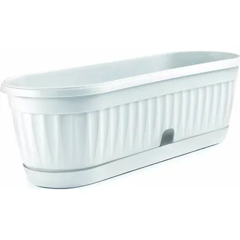 Květináč Gardino Gardino, Truhlík MEDITERAN 32 x 11,5 x výška 8,5 cm, bílá