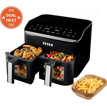fritéza TESLA AirCook DualHeat QD464 XXL - multifunkční duální digitální horkovzdušná fritéza