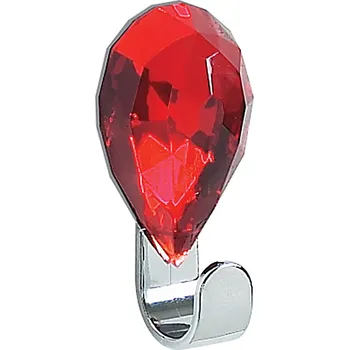 Držák na ručník SPIRELLA Spirella samolepící háček JEWEL, červený rubín, plast, 30 x 65 mm, 10.10675