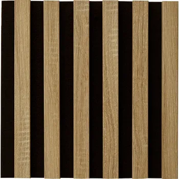 Egibi Akustický panel s černým podkladem 270 x 30 cm 1 ks, světlý dub