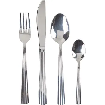 Příbor Butlers DUKE Příbory rýhované lesklé set 4 ks - stříbrná