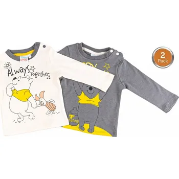 EU Kojenecké tričko MEDVÍDEK PÚ 2pack dlouhý rukáv 86/92 cm