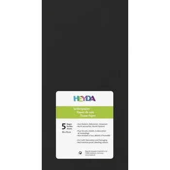 HEYDA Hedvábný papír 50 x 70 cm - černý 5 ks