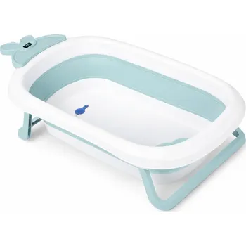 Dětská zábrana Ricokids RK-282 Cestovní vanička pro miminka s LCD teploměrem, bílo-modrá