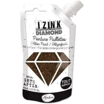 Výtvarná barva Diamantová barva IZINK Diamond - black coffee, tmavě hnědá, 80 ml
