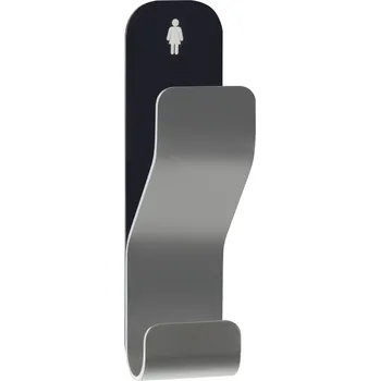 Držák na ručník SPIRELLA Spirella dvojitý samolepící háček ANOBILE, stříbrná-černá, nerez ocel, dámy, 30 x 110 mm, 10.19380