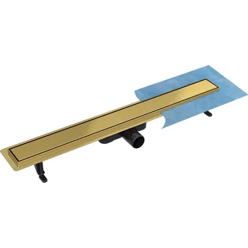 Odvodňovací žlab Besco Virgo Duo Gold Odtokový žlab, 90 cm, broušené zlato, ZLOL90VG