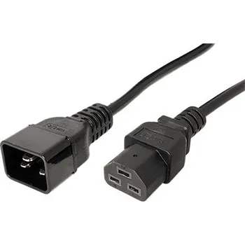 Napájecí kabel MicroConnect Kabel síťový prodlužovací, C20 - C21, 3x 1,5mm, 16A, 1m, černý (PE170410) - 19.98.1571