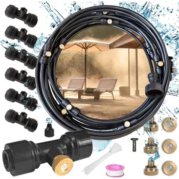 Zavlažovač ZAHRADNÍ POSTŘIKOVAČ VODNÍ ZÁCLONA MLHA ZAVLAŽOVACÍ SYSTÉM 10M MOSAZNÉ TRYSKY