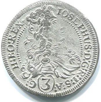 Josef I. 3 Kreuzer 1706/IA. Graz. Ag.