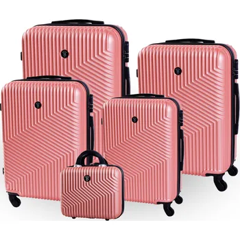Cestovní kufr BERTOO Milano - růžový set 5v1