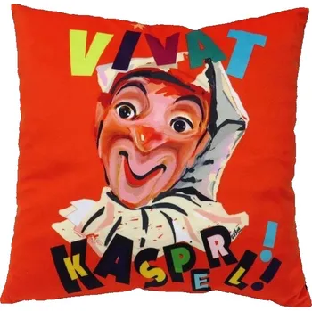 Dětské zboží Kasperl & Pezi: Polštář 30x30 cm - Vivat Kasperl / červený