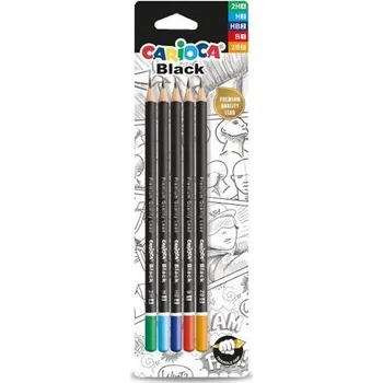 Kancelářské potřeby CARIOCA trojhranné grafitové tužky 5 ks, tvrdosti 2H-2B