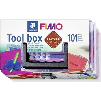 Modelovací hmota FIMO sada a toolbox - Leather efekt