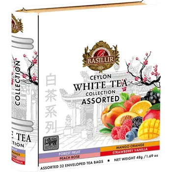 Horký nápoj BASILUR White Tea Book Assorted plech 32x1,5g