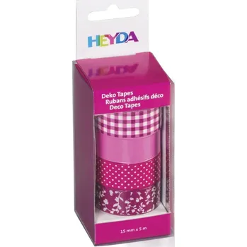 HEYDA Sada papírových pásek - růžový mix 1,5 cm x 5 m
