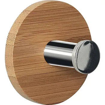 Držák na ručník SPIRELLA Spirella dřevěný háček na ručníky PUNT-Round, bambus, samolepící, průměr 50 mm, 10.14772