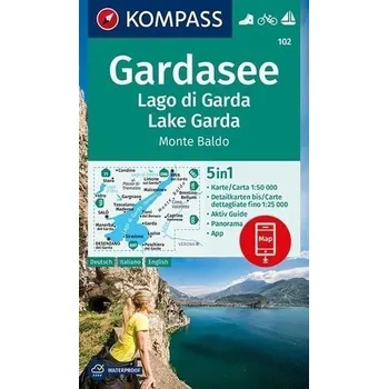 Gardasee, Lago di Garda, Lake Garda, Monte Baldo 1:50 000 / turistická mapa KOMPASS 102