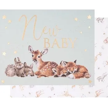 Přání k narození dítěte "Little Forest" – lesní zvířátka