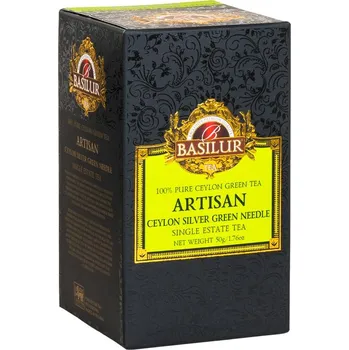 Horký nápoj BASILUR Artisan Ceylon Silver Green Needle papír 50g
