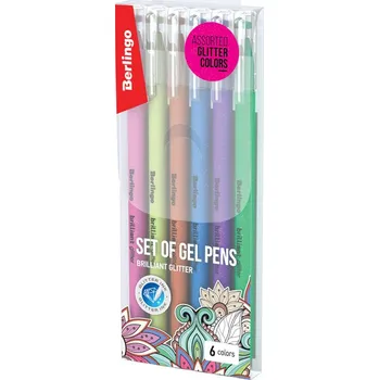BERLINGO gelové pero 6ks GLITTER /12/