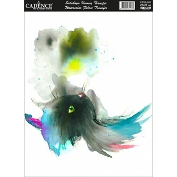 Výtvárné potřeby Nažehlovací nálepka,25x35 cm, akvarelová - kočka v profilu