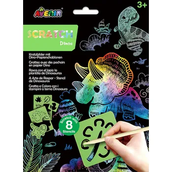 Škrabací obrázky podle šablony - Dinosauři