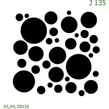 Plastová šablona pro malování - Strukturální vzory - Puntíky velké a malé (J135) - A4 , Lepící fólie