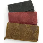 ROBERTO Dámská kožená peněženka ROBERTO s motivem růže RSN-3, různé barvy Barva: Červená