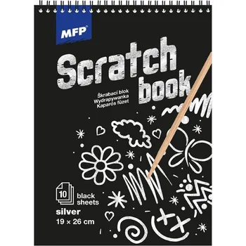 Škrabací obrázek blok 26x19cm 10l černý/S holo