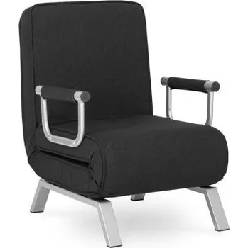 Křeslo Polohovací rozkládací křeslo Bart černé/stříbrné