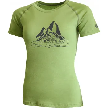 Lasting dámské merino triko s tiskem LORETA 6000 hořčicové tričko + kód pro dodatečnou 10% slevu: LAST10