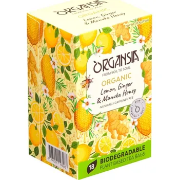 ORGANSIA BIO Lemon Ginger & Manuka Honey přebal 18x1,8g