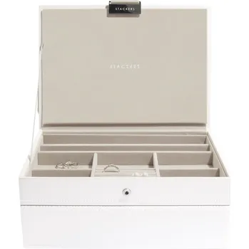 Šperkovnice Stackers, Šperkovnice Stackers dvojitá classic, bílo-stříbrná - Formadore