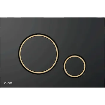 Splachovací tlačítko ALCADRAIN Alca Thin 7 ovládací tlačítko pro WC moduly, černá mat/zlatá lesk, M778-5 M778-5