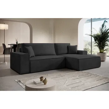 Sedací souprava Rozkládací rohová sedačka ADONIS 261x160 černá